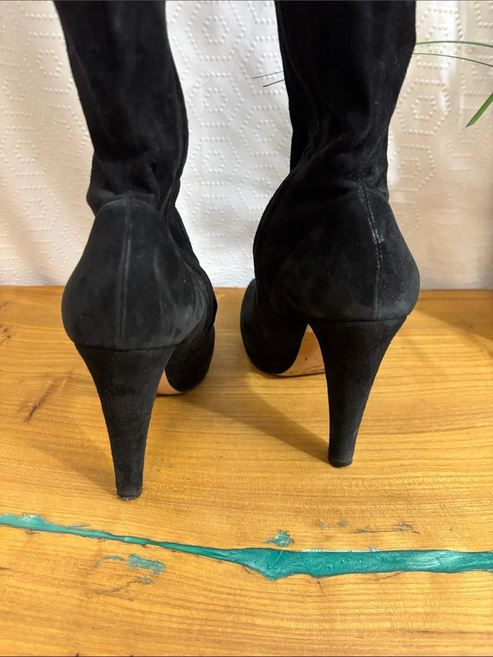 Karen millen over the knee suede stretch boot 38